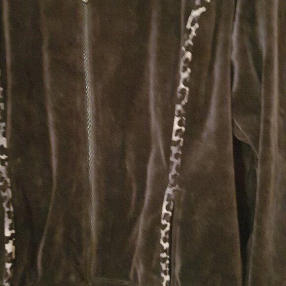 Karen Scott Women's Zippered Velour Sweatshirt ~ Deep Black ~ Size L (Large) ~ - Picture 3 of 4